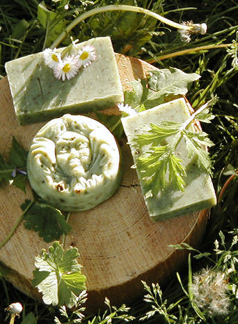 Kräuterseife im Garten