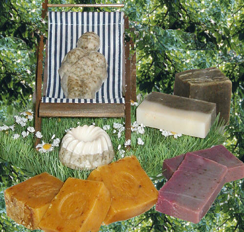Kräuterseifen in der Wiese